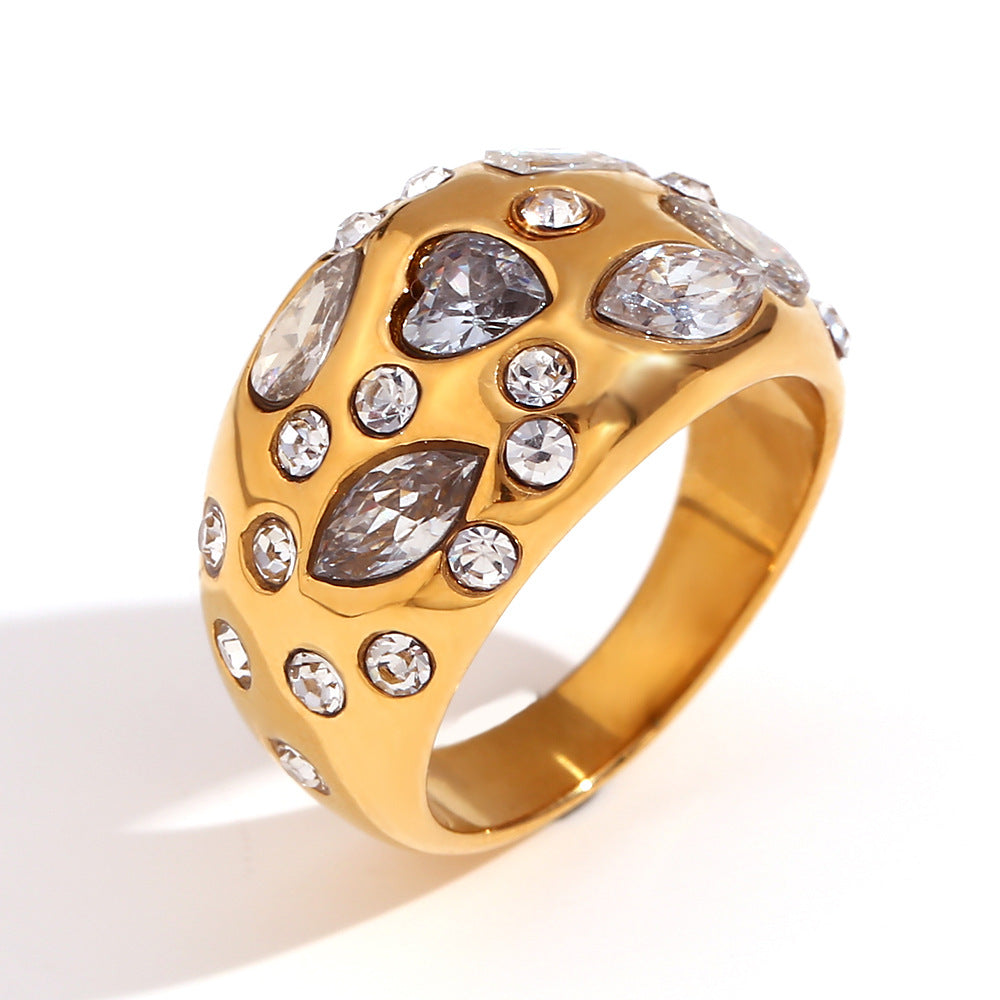 Wholesale Stainless Steel Droplet Shaped Open Ring